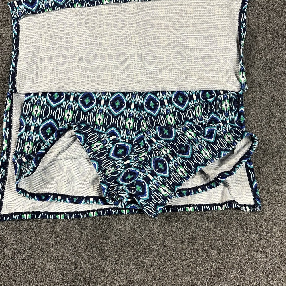 Tommy Bahama Ikat Beach Split-Neck Romper Dress  W/under Shorts Blue Sz Medium - Picture 6 of 11